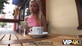 VIP4K  Blondie enjoys private&#x1F92B; moments in a public restroom