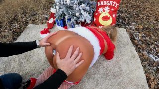 Amatur Puan Claus Cosplayer Dubur Kacau Dalam Pantat Besar