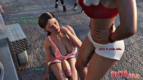 Futa3dX - Hot Brunette Can't Control Herself From Sucking On Her Gf's Big Dick