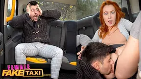 Guy with big mouth makes me ORGASM in my taxi - Female Fake Taxi