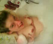 Selfie homemade video of my cute pregnant girlfriend taking a bath