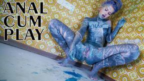 ”Alternative TATTOO model masturbating with big toy”