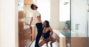 Lustful TS stepmother lets her stepson bareback her wet booty