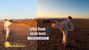 Lethal Blonde karate beach selfdefense gi colors mix