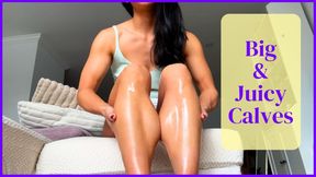 Shiny Oiled Calves - Jiggle and slapping