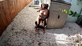 Black Couple Got Caught Fucking Outside on Camera