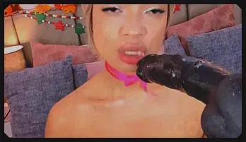 Tanned Babe's Intense Solo with Huge Dildo