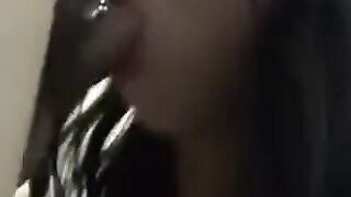 Asian girl gets cum in her mouth