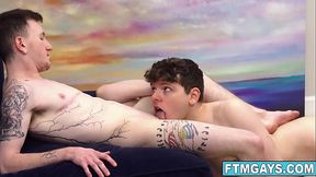 Welcome to bonus hole heaven! FTM boy Jaxson Cole fucked by Ethan Tate! Jaxson is squirming and moaning in delight as his boy cunt gets drilled!