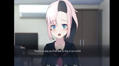 Pink-haired anime girlfriend Neu faces forbidden world crossing in intense hentai drama