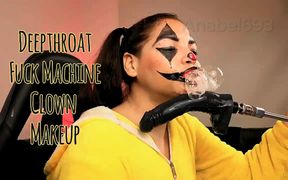 Naughty Clown Fucks Her Throat with a Fuck Machine