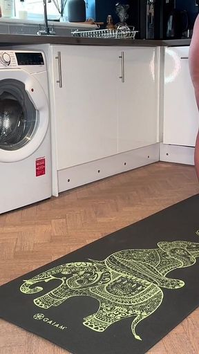 Nude Kitchen Yoga with View of My Perfect Ass
