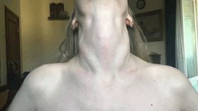 My long neck, adam's apple and veins