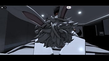 Femboy rabbits gets fucked by his master~