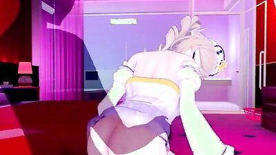 Blonde Shemale spreads legs & teases in hot cartoon action