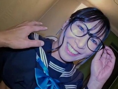 Close up POV of teen sucking cock
