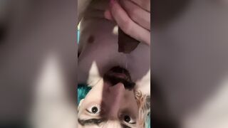 My first-ever self facial cumshot