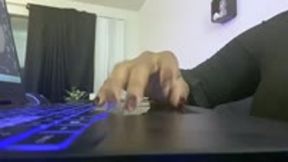 nail fetish - Hand & Nail Fetish: Keyboard Symphony, finger nail tapping, femdom, finger fetish 1080