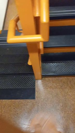 Man masturbating in public stairwell