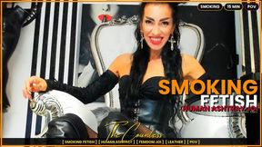 SMOKING FETISH: Human Ashtray JOI & Leather Mental Domination | The Countess