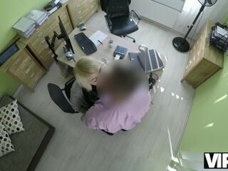 VIP4K. Magnificent lass swallows dick and gets screwed in office