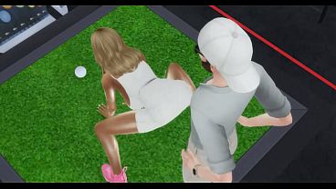 Blonde ebony banged at top golf
