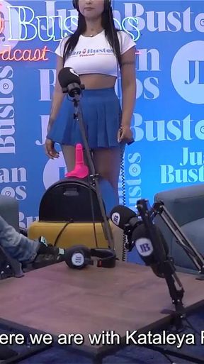 Oiled Latina with Beautiful Tits Kataleya Ross Hops up the Vibrator Machine Until She Cums! Juan Bustos Podcast