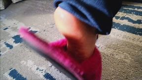 Mistress Jade slippers shoeplay in jeans