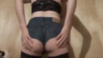 Sissy Twink Striptease in Tight Daisy Dukes