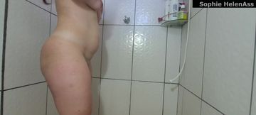 Hot Stepmom Takes a Shower at Home and Rolls a Lot in the Shower!