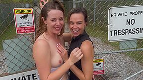 Nadia Foxx & Serenity Cox / Public Double Blowjob And Huge Messy Facial / Cum Kiss