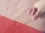Hotel room door open flashing and cum