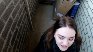 Bj on the Balcony of the 20th Floor. Nice Watch and a Lot of Sperm)