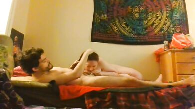 Chubby redhead gets big cock filled creampie in stoner missionary