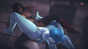 Furry Hentai Pokemon: Glaceon & Anubis the Dogboy - Big Titty Asian Babe