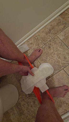 Pad Change in Microfiber Panties Takepad
