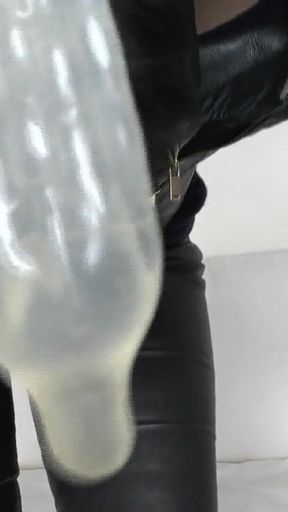 Bound to the Fuck Machine in a Cock Cage, Swallowing a Stranger's Cum, Lady Victoria Valente