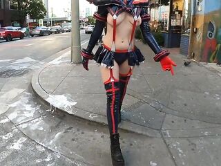 Teaser - Cosplay In the streets with lots of nip slide!