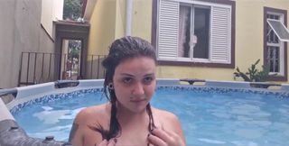 Your Naked Neighbor Showing off in the Pool.