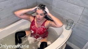 Hair Washing Wet Satin