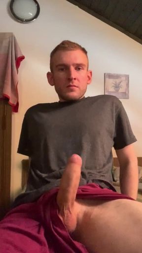 This hungarian  guy play with his big one cock