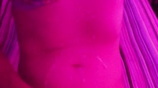 T-female solo masturbate after being jizzed on