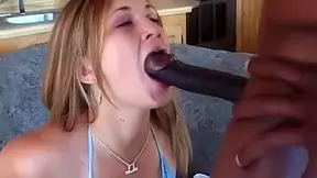 Petite Blond Struggles With Black Cock