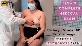 ELSA ON THE EXAM BED - FULL MEDICAL - PULSES - LUNG AND HEART EXAM - STETHOSCOPE â€“ DETAILED AUSCULTATION OF HEART AND LUNGS WITH STETHOSCOPE ON CHUBBY, SUBMISSIVE PATIENT - Part 1 *in full HD*