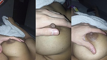 couple playing with tits and sucking milk at christmas on Germany