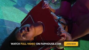 Slutty Brunette in a Cage Gets Fucked in a Double Penetration