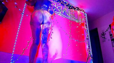 Blacklight Babe Naked Twerk Body Paint Dancer