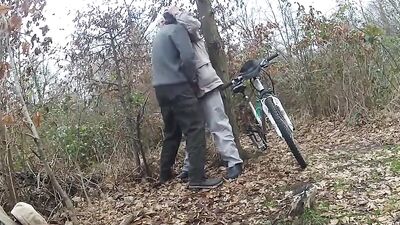 Those kinky dudes are having gay sex in the woods