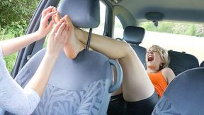 ROSE IS PUSHED TO HER LIMITS IN THE CAR : BARE FEET TICKLING - HD WMV