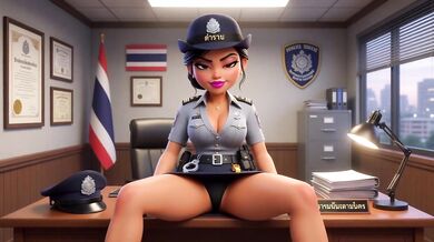 Thai cop dragged me off the street just to fuck me raw
